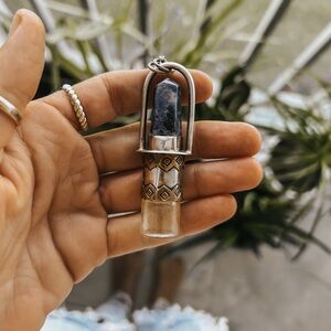 Sterling Silver Crystal Essential Oils Pendant Necklace